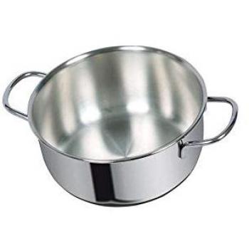 Cocotte cuisinée en inox, 16 cm de diamètre, 2 poignées