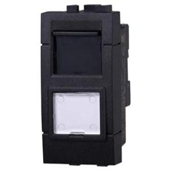 Modulo presa ethernet CAT5E RJ45, serie Space, nero, compatibile con serie BTicino Living Ettroit LN2355