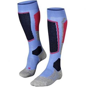 FALKE Frauen Ski‑Socken SK2, Baumwoll‑Wolle, 1 Paar, Blau, EU 37-38