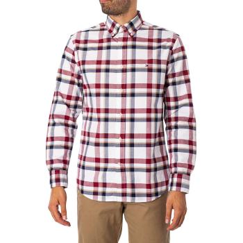 Tommy Hilfiger Wine Check Regular Fit Oxford Shirt