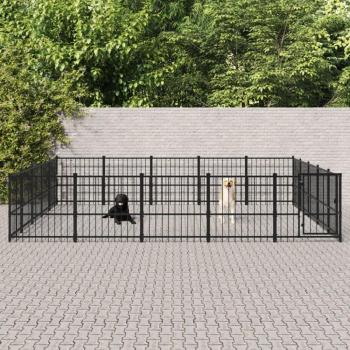 Gabbia per Cani da Giardino in Acciaio 23,52 m²