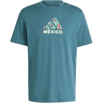 Camiseta de Fútbol adidas México Fan Estampada Verde para Hombre, Casual, Algodón, Manga Corta