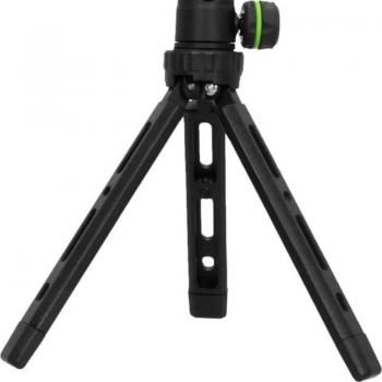 Gravity VS TRIPOD 01B – Cavalletto da Tavolo con Tripode in Metallo Nera, Altezza Variabile 85–215 mm