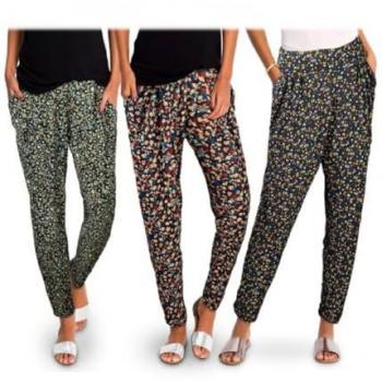 Trio di Pantaloni Donna Alla Turca – Stile Floreale Fantasia Fiori (Taglia M‑L)