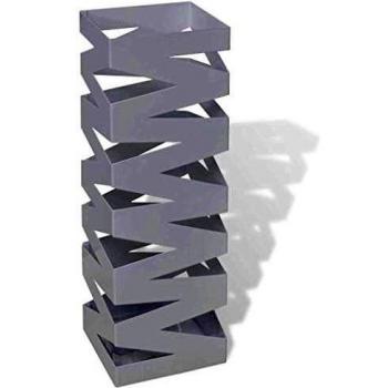 Vidaxl white square umbrella stand storage holder walking stick steel 48.5 cm