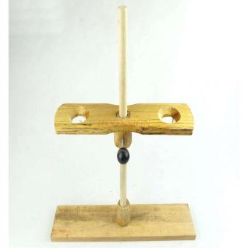 2-Hole Wooden Funnel Rack for Middle School Chemistry