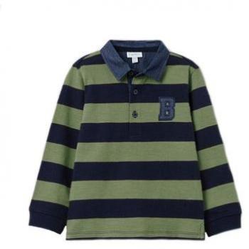 OVS Poloshirt mit Streifen in Artischocken-Grün