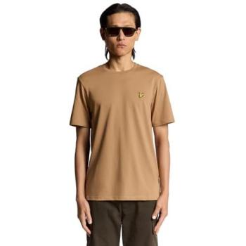 Brown Crew Neck T‑shirt met Katoenen van Lyle & Scott