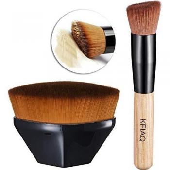 Wooden Handle KFiAQ Foundation Blend Brush – Concealer Friendly
