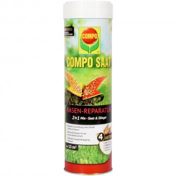 Compo SAAT Rasen-Reparatur, Mischung aus Rasensamen und Rasendünger mit 3 Monate Langzeitwirkung, 360g, 15 m²