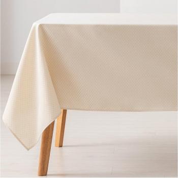 Mesa antialmaces Liso Jacquard con rombos pequeños, impermeable, 140x240 cm en oro