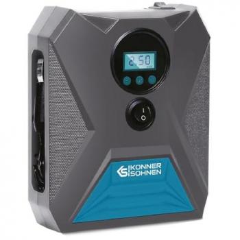 K&S Könner&Söhnen KS P10 Pompe à air électronique portable 12 V Pompe à pneu de voiture 120 W Compresseur d'air électrique 150 Psi Longueur du câble 3 m Pompe à air de voiture Pompe à vélo Lumière LED