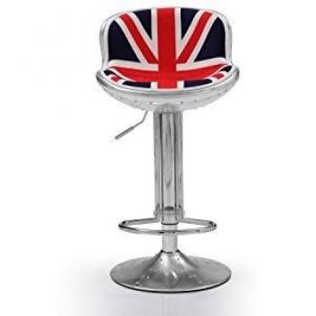Home Elements Industrial Aviator Stool with Union Jack Pattern