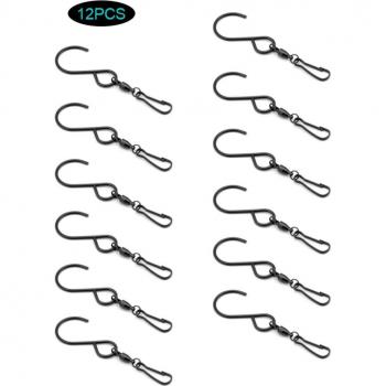 12pcs Stainless Steel S-Hooks for Kitchen Railing