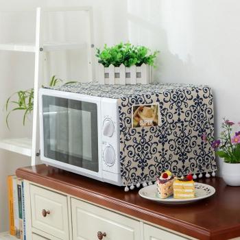 Cotton Linen Microwave Oven Cover 30x90cm with Side Pockets