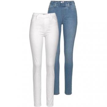 Flashlights Jeansjeggings Pack 2 Stück – Enges Design, Röhrenjeans, hohe Leibhöhe, bleached Weiß, 78/21/1 Baumwolle/Polyester/Elasthan