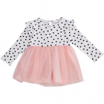 Citgeett Lovely Lady Long Sleeve Dress – Valentine's Day Hearts Pattern, 0-24 Months