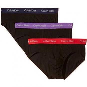 Calvin Klein Hip Brief Set de 3 Ropa Interior, Rojo/Púrpura/Azul, S