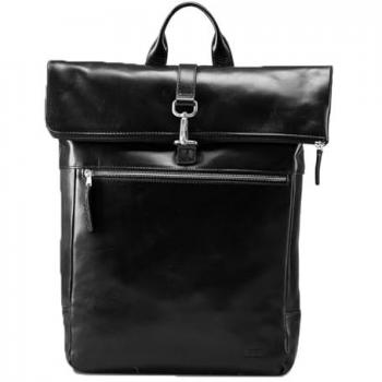 Jost Skagen Black Leather 44 cm Laptop Backpack