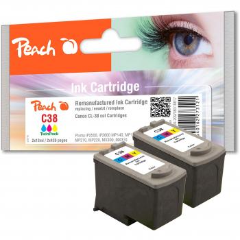 Têtes d'impression couleur Peach, double pack pour Canon CL-38C
