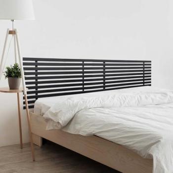 Cabecero de Madera Reciclada DM Estilo Japonés para Cama Palets (135cm y 190cm, Gris Tribal y Negro Sólido) con Herrajes Incluidos