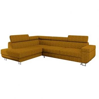 MOBILIER1 Sofá rinconero Comfivo 306, Poso 1, función de descanso, caja de ropa de cama, 253x188x71cm