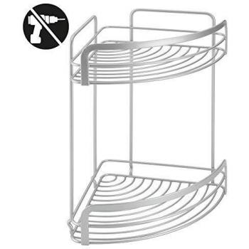 Rinconera de baño 2 pisos Metaltex gris metalizado