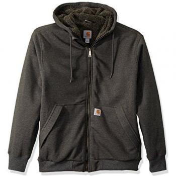 Carhartt Herren Midweight Sherpa-gefütterter Vollzip Pullover Grau L (Rain Defender)