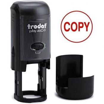 Trodat Printy 46019 Self Inking Word Stamp COPY 19mm Diameter Red Ink