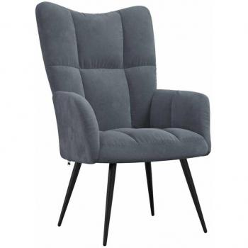 Poltrona Design Elegante Velluto Grigio Décoshop 26