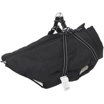 Black 4XL Dog Coat & Harness (Fleece & Polyester) – VidaXL