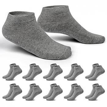 EKSHER Calze Corti Uomo 35-38 – Grigio Sport, 10 Paia