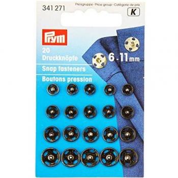 Boutons-pression assortis 6-11mm 20 pièces
