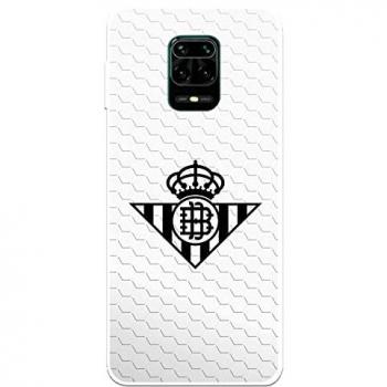 Funda de silicona flexible para Xiaomi Redmi Note 9S del Real Betis, escudo negro y fondo rojo