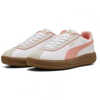 Club Klassika di Puma: sneakers bianchi con tocco rosa frutta e grigio vapor, EU 40½