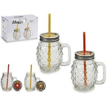 Vivalto Ensemble de tasses à café avec soucoupe et cuillère Vivalto (2 pièces) (8 x 9 x 6 cm)