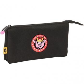 Portatodo Triple Kings League Porcinos Negro 22 x 12 x 3 cm