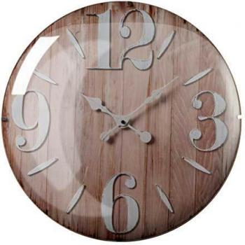 Orologio da parete retro in PVC, dimensione 51cm, numeri bianchi su vetro trasparente