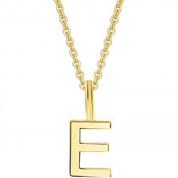 Gelbgold‑Letter E Kettenanhänger – ONE ELEMENT