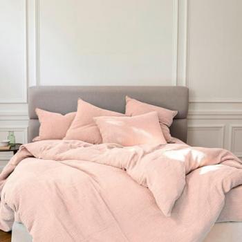 Couette housse Anne de Solène Coton Gaze Blush 200x200 cm