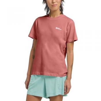 Jack Wolfskin Essentielles Damen-T-Shirt XS Bio Baumwolle Rot