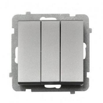 Ospel Interruttore Triplo Argento Opaco 10AX