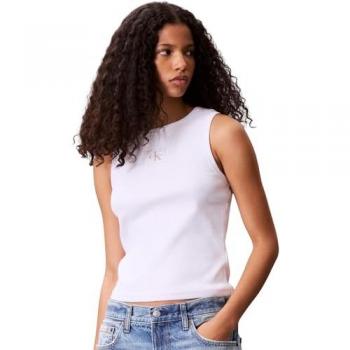 Camicia top Calvin Klein Jeans bianco, taglia slim fit