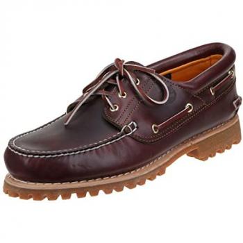 Timberland Wide 3‑Eye Lug Burgundy Boat Shoes – Men’s 10 WIDE