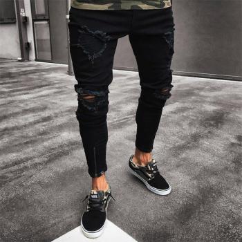 Skinny Jeans Hombre con Destrucción