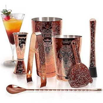 SKYFISH 7 Piece Copper Cocktail Shaker Set