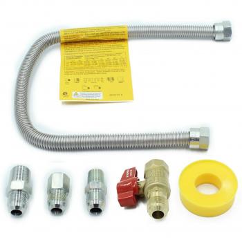 Earth Star 22 Flexible Gas Line with 1/2 Brass Control Valve