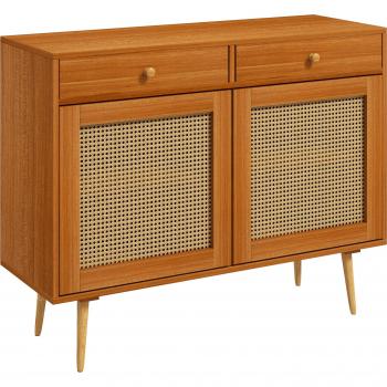 Estantería con Puertas Rattan 100x35x78,5 cm