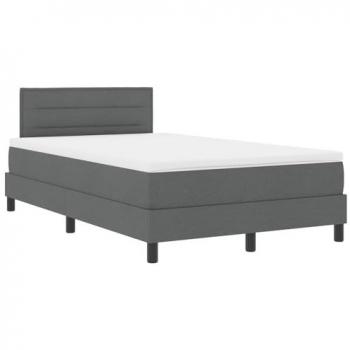 Letto Box Spring in Grigio Scuro 120x200 cm – Con Tela e Rete a Molle