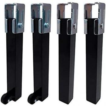 Juego 4 patas somier PT25 40x30x260mm con rueda, negro 96405 Micel